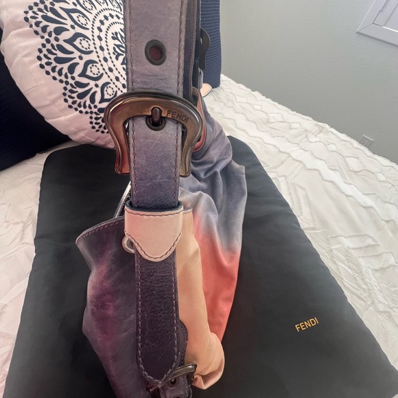 Fendi  Selleria Doctor Bag. Gradient Shoulder Bag in Pink, Blue, and Tan - Picture 10 of 15